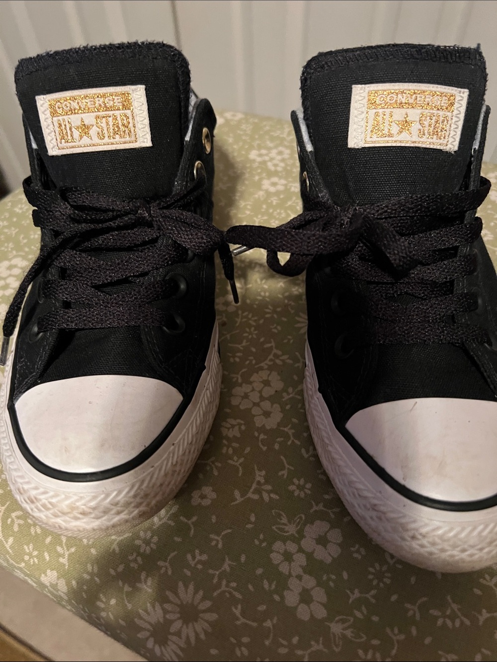 Converse Black  Sneakers with White Toe Cap